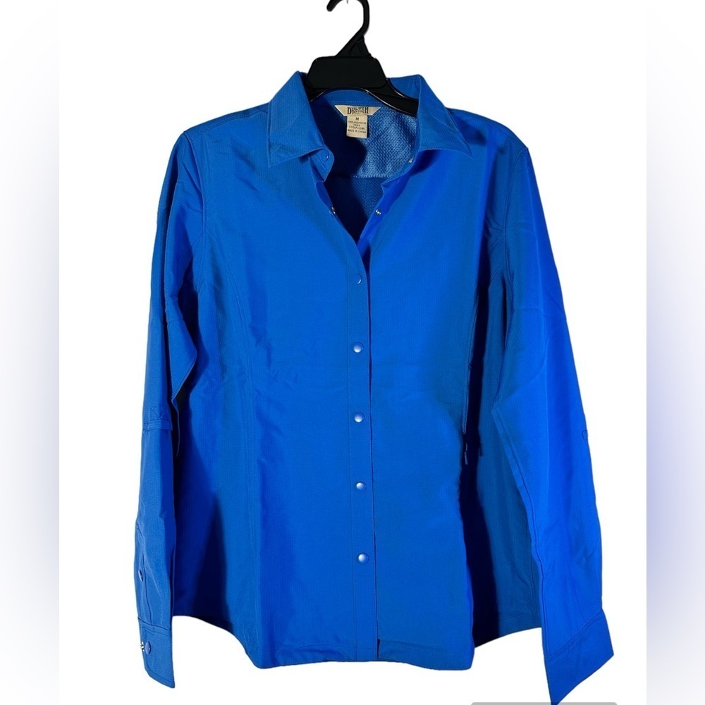 Snazzy Duluth Trading company NWOT Royal Blue Button up shirt